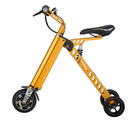 qualità  Yellow Motorized Folding Bike / Smallest Lightest Folding Bike Battery Assisted fabbrica