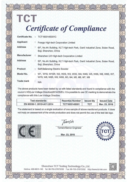 Porcellana Freego High-Tech Corporation Limited Co., Ltd. Certificazioni