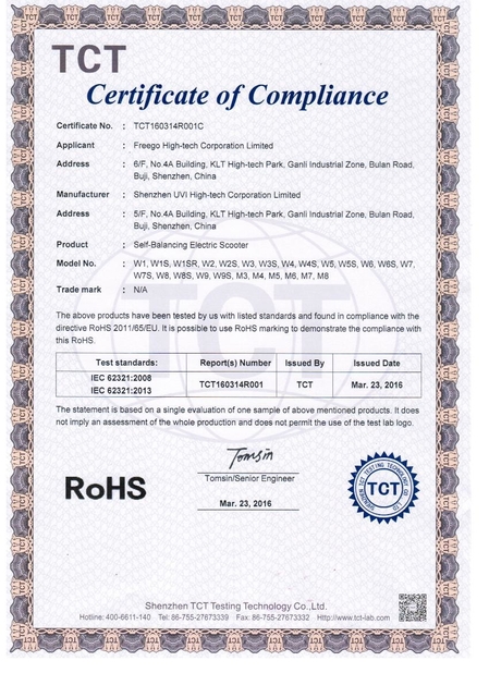 Porcellana Freego High-Tech Corporation Limited Co., Ltd. Certificazioni